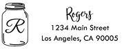 Mason Jar Letter R Monogram Stamp Sample